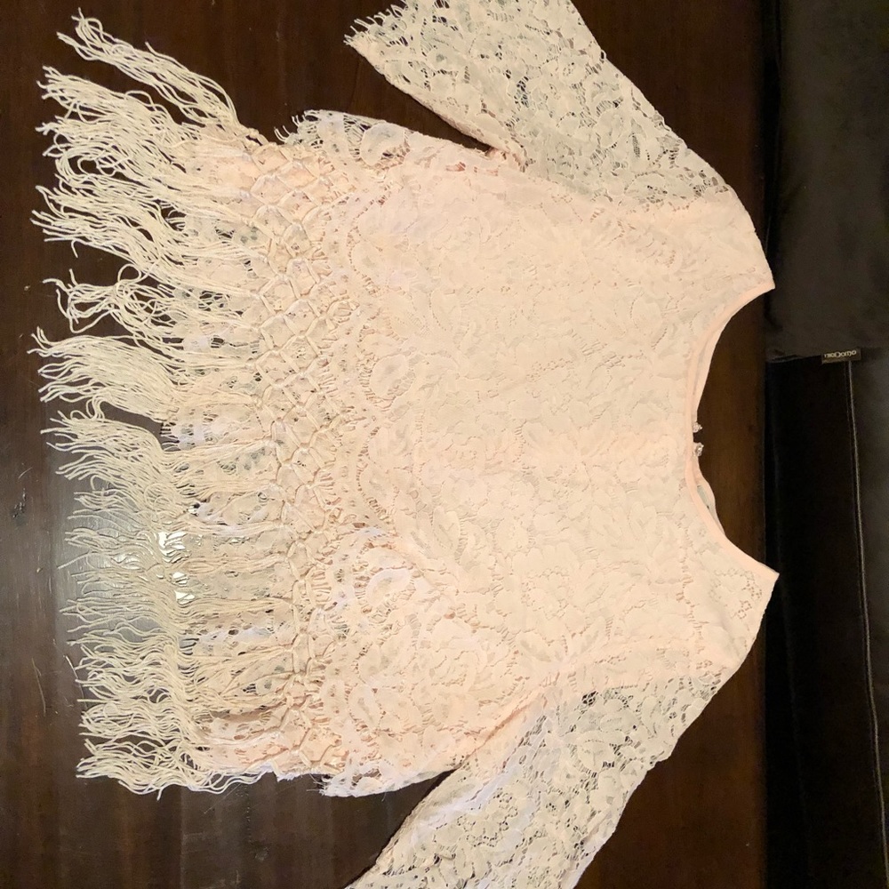 GB light pink lace shirt in medium